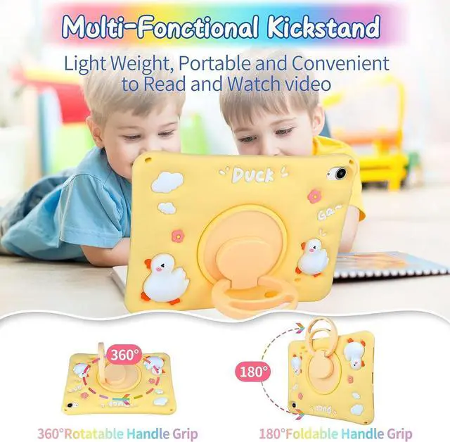 Alt view image 5 of 7 - for iPad 9th Generation Case iPad 8th/7th Generation Case 2021/2020/2019 with Rotating Kickstand Keychain Silicone Case for Girls Women Cute Cat Protective Tablet Cover for iPad 10.2 inch Pink