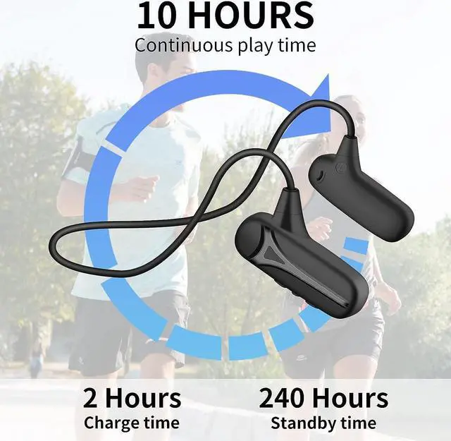 Alt view image 4 of 7 - Bone Conduction Headphones Bluetooth Wireless Open Ear Headphones Build in Microphone Stereo Sport Workout Headset Earphones for Running Cycling Hiking Driving for iPhone Android F1 Black