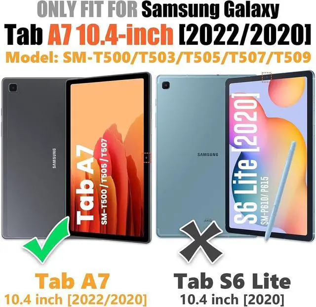 Alt view image 2 of 7 - Case for Samsung Galaxy Tab A7 (10.4 Inch) 2020/2022, SM-T500/ T503 Case, Durable Sturdy Case with Screen Protector Swivel Stand Hand Shoulder Strap Drop-Proof Galaxy Tablet A7 Case - Orange