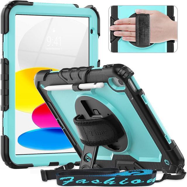 iPad 10th Generation Case (iPad 10.9 inch Case, iPad 10 Gen Case): with  Strong Protection, Screen Protector, Hand Strap, Shoulder Strap, 360°  Rotating