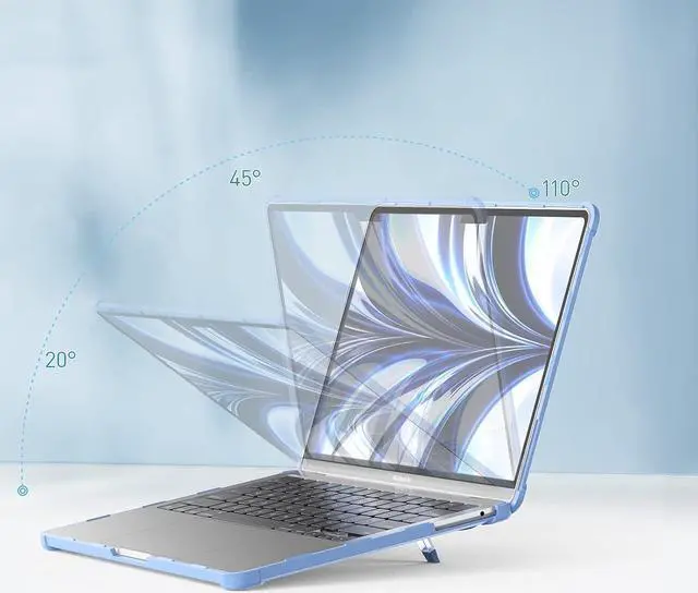 Alt view image 5 of 7 - MacBook Air M2 Case (MacBook Air 13.6 inch Case 2022 Release A2681 M2 Chip): with Strong Protection, Scratch-Proof, Shockproof, Dropproof, Stand and Heat Dissipation - SkyBlue