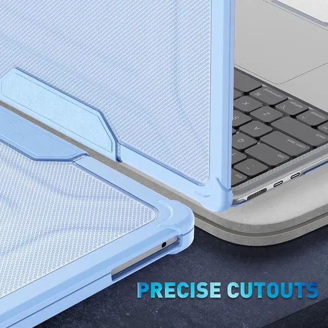 Alt view image 4 of 7 - MacBook Air M2 Case (MacBook Air 13.6 inch Case 2022 Release A2681 M2 Chip): with Strong Protection, Scratch-Proof, Shockproof, Dropproof, Stand and Heat Dissipation - SkyBlue