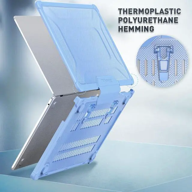 Alt view image 6 of 7 - MacBook Air M2 Case (MacBook Air 13.6 inch Case 2022 Release A2681 M2 Chip): with Strong Protection, Scratch-Proof, Shockproof, Dropproof, Stand and Heat Dissipation - SkyBlue