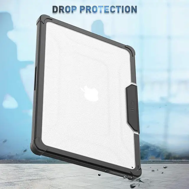 Alt view image 3 of 7 - MacBook Air M2 Case (MacBook Air 13.6 inch Case 2022 Release A2681 M2 Chip): with Strong Protection, Scratch-Proof, Shockproof, Dropproof, Stand and Heat Dissipation - Black
