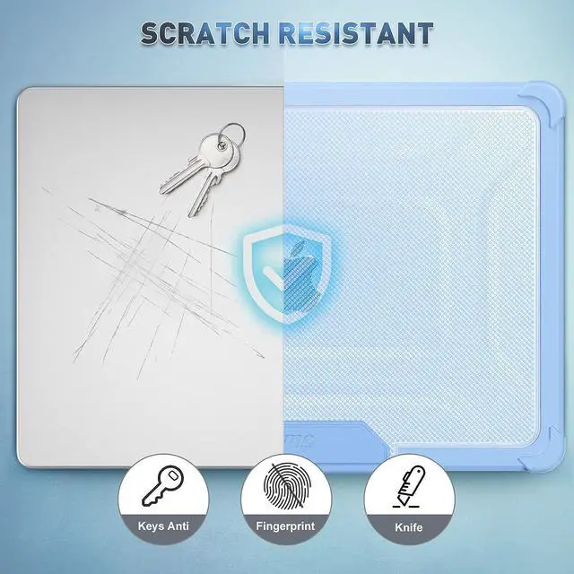 Alt view image 7 of 7 - MacBook Air M2 Case (MacBook Air 13.6 inch Case 2022 Release A2681 M2 Chip): with Strong Protection, Scratch-Proof, Shockproof, Dropproof, Stand and Heat Dissipation - SkyBlue