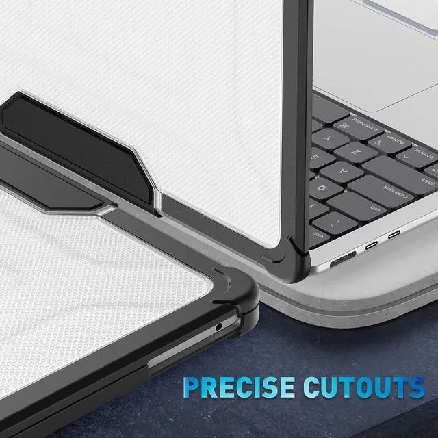 Alt view image 4 of 7 - MacBook Air M2 Case (MacBook Air 13.6 inch Case 2022 Release A2681 M2 Chip): with Strong Protection, Scratch-Proof, Shockproof, Dropproof, Stand and Heat Dissipation - Black