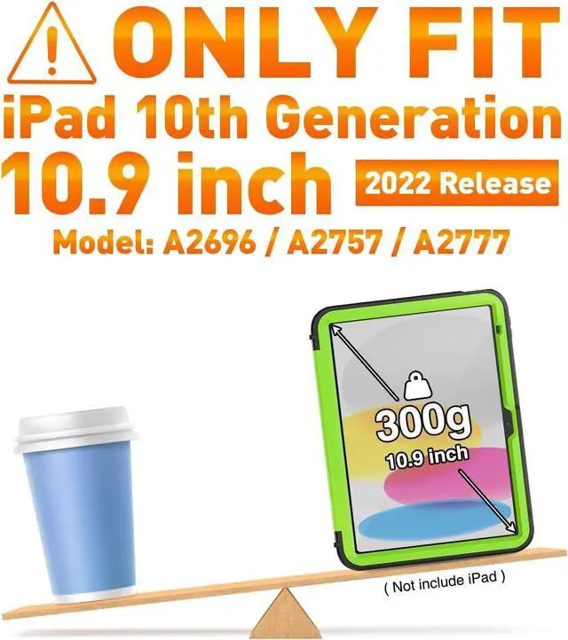 Alt view image 2 of 7 - Case for iPad 10th Generation 10.9 inch 2022. Heavy Duty Tri-fold Stand Shockproof Case for iPad 10th Generation with Pencil Holder, Auto Sleep/Wake Smart Cover for iPad 10.9 inch -Green