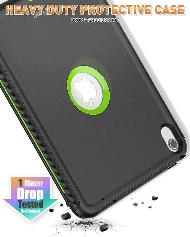 Alt view image 3 of 7 - Case for iPad 10th Generation 10.9 inch 2022. Heavy Duty Tri-fold Stand Shockproof Case for iPad 10th Generation with Pencil Holder, Auto Sleep/Wake Smart Cover for iPad 10.9 inch -Green