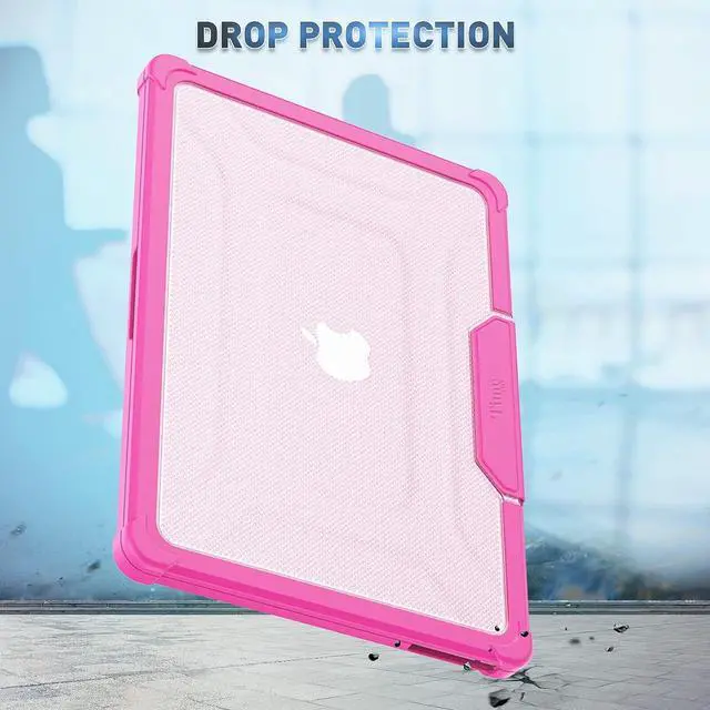 Alt view image 3 of 7 - MacBook Air M2 Case (MacBook Air 13.6 inch Case 2022 Release A2681 M2 Chip): with Strong Protection, Scratch-Proof, Shockproof, Dropproof, Stand and Heat Dissipation - Pink