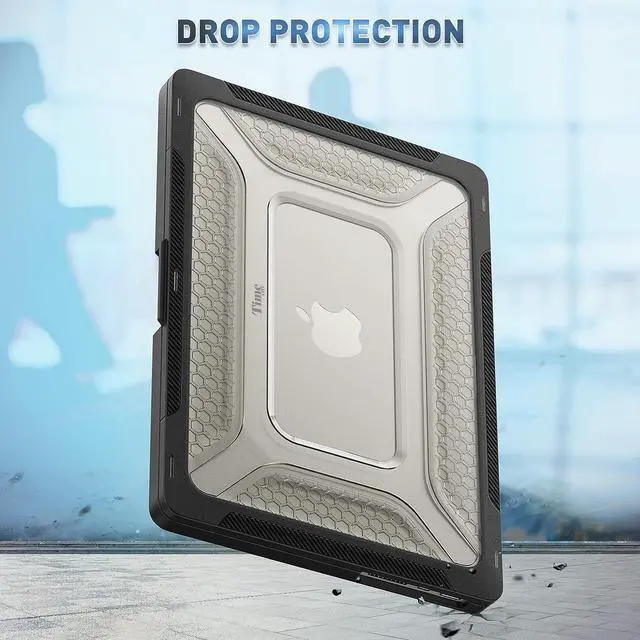 Alt view image 2 of 7 - MacBook Pro 14 Inch Case 2023 2022 2021 Release, Model: A2779 A2442, M2/ M1 Pro/ M1 Max Chip, Non-Slip Protective Case with Kickstand, Multiple Protection of Composite Materials - Black