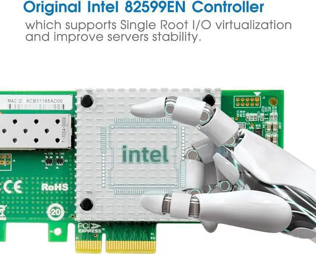 Alt view image 2 of 7 - 10Gb PCI-E NIC Network Card, Dual Copper RJ45 Port, Intel X540 Controller, PCI Express Ethernet LAN Adapter for Windows/Linux/ESX. Compare to Intel X540-T1,X540-T2