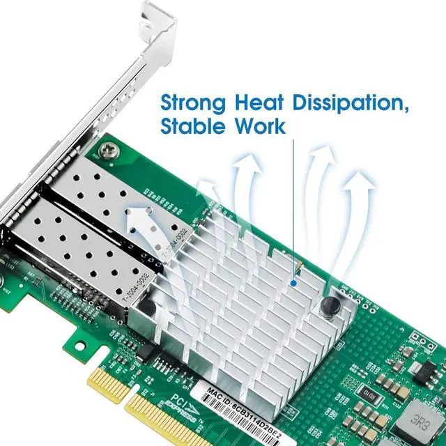 Alt view image 4 of 7 - 10Gb Network Card with Intel 82599EN Controller,Single SFP+ Port PCI Express Ethernet Adapter Support Windows Server/Linux/VMware