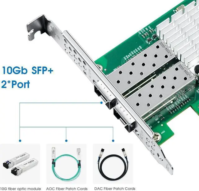 Alt view image 6 of 7 - 10Gb Network Card with Intel 82599EN Controller,Single SFP+ Port PCI Express Ethernet Adapter Support Windows Server/Linux/VMware