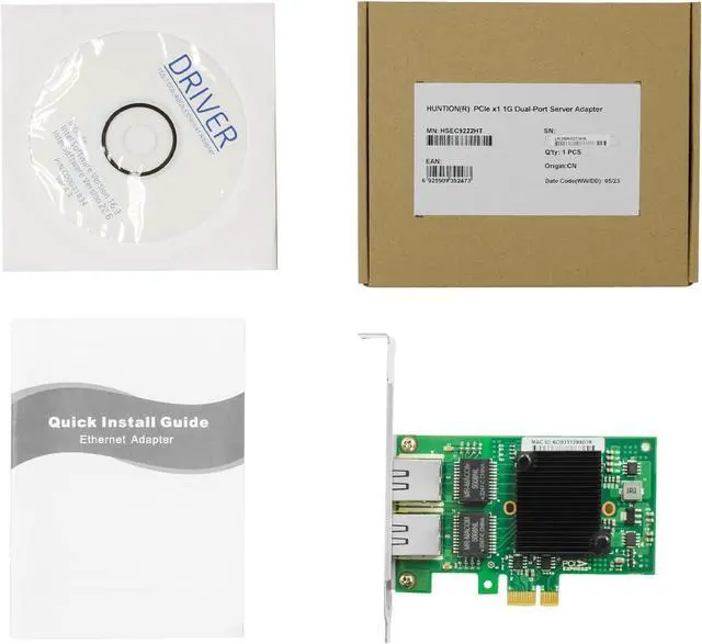 Alt view image 7 of 7 - Gigabit Network Card,10/100/1000Mbps Dual Ports RJ45 Copper Ethernet Adapter, with Intel 82576 Chip, PCI-Express X1 NIC Compare to Intel E1G42ET