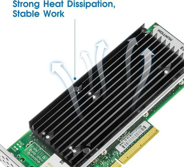 Alt view image 3 of 7 - 10Gb PCI-E NIC Network Card, Single Copper RJ45 Port, Intel X540 Controller, PCI Express Ethernet LAN Adapter for Windows Server/Windows/Linux/ESX, Compare to Intel X540-T1