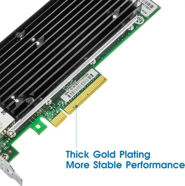 Alt view image 4 of 7 - 10Gb PCI-E NIC Network Card, Single Copper RJ45 Port, Intel X540 Controller, PCI Express Ethernet LAN Adapter for Windows Server/Windows/Linux/ESX, Compare to Intel X540-T1