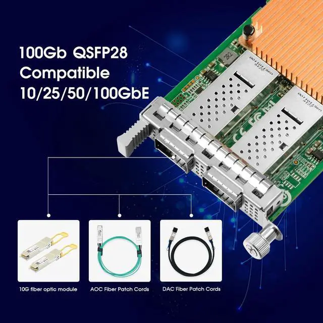 Alt view image 5 of 7 - 100Gb OCP3.0 Network Card with Intel E810 Chip,Dual-Ports NIC PCI Express Ethernet Adapter Support Windows Server/Linux/VMware