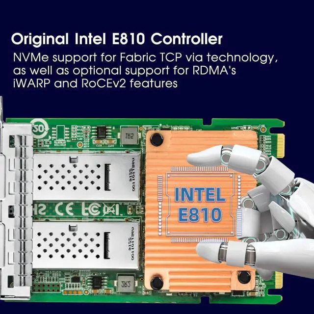 Alt view image 4 of 7 - 100Gb OCP3.0 Network Card with Intel E810 Chip,Dual-Ports NIC PCI Express Ethernet Adapter Support Windows Server/Linux/VMware