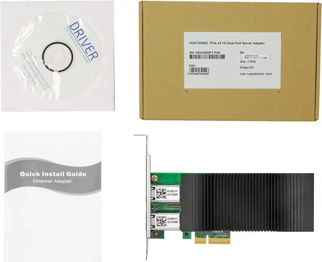 Alt view image 7 of 7 - Gigabit Network Card with Intel I350 Chip,Dual-RJ45 PoE+ Ports PCI Express v2.1 x4 Ethernet Adapter Support Linux/Windows/Windows Xp/VMware