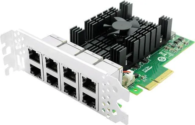 Main image of Gigabit Network Card with Intel I350 Chip,10/100/1000Mbps Eight-Ports PCI Express Ethernet Adapter Support Windows XP,Windows Server,Ubuntu, VMwareESX,Centos, Freebsd,Linux