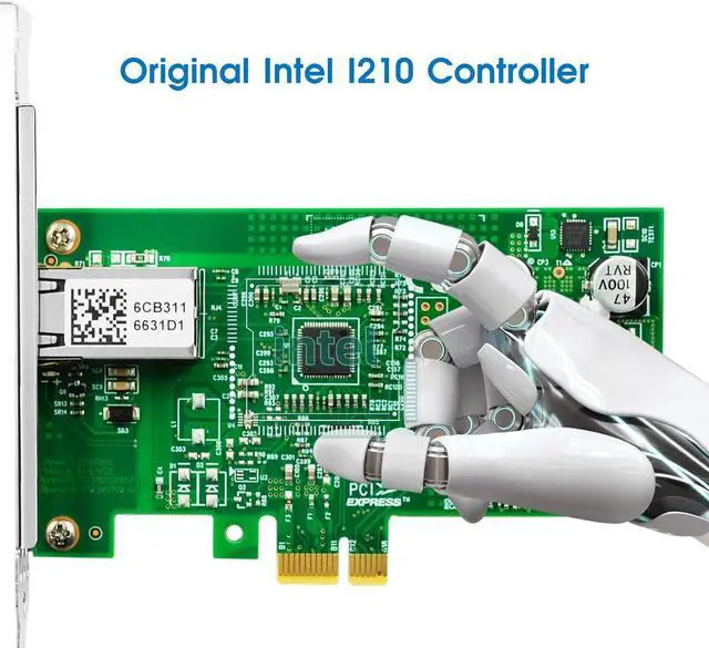 Alt view image 4 of 7 - 10/100/1000Mbps GigE Interface Card 802.3at Single-Port RJ45 Gigabit PoE+ Network Card Based on Intel I210 Chip, PCI-E Ethernet LAN Adapter, PCI Express X1 Gigabit Vision Frame Grabber Card