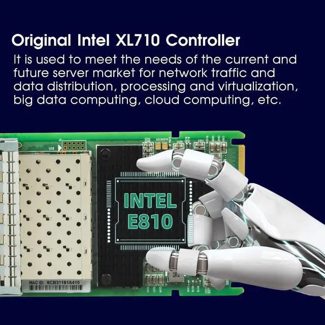 Alt view image 3 of 7 - 10Gb OCP3.0 Network Card with Intel 82599 Chipset,Dual SFP+ Ports PCI Express Ethernet Adapter Support Windows Server/Linux/VMware (8599-2S-OCP3) (Intel XL710)