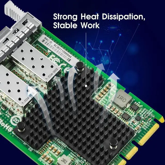Alt view image 5 of 7 - 10Gb Network Card with Intel 82599 Chipset,Dual SFP+ Ports OCP3.0 SFF Ethernet Adapter Support Windows Server/Linux/VMware