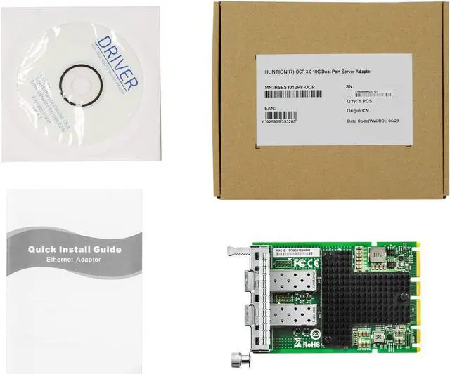 Alt view image 7 of 7 - 10Gb Network Card with Intel 82599 Chipset,Dual SFP+ Ports OCP3.0 SFF Ethernet Adapter Support Windows Server/Linux/VMware