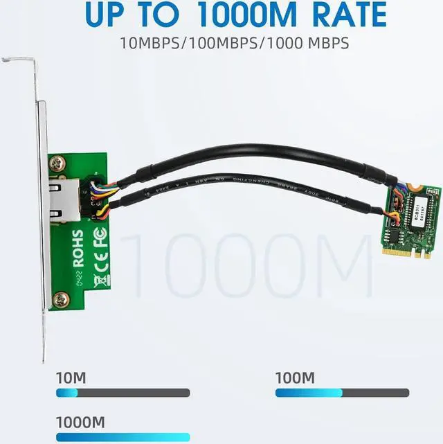 Alt view image 4 of 7 - 10/100/1000Mbps Gigabit Ethernet PCI Express NIC Network Card, with Intel I210 Chip,RJ45 Copper Single-Port,M.2 A+E Key Connector, Compare to Intel I210-T1 Support Windows Server/Windows, Linux