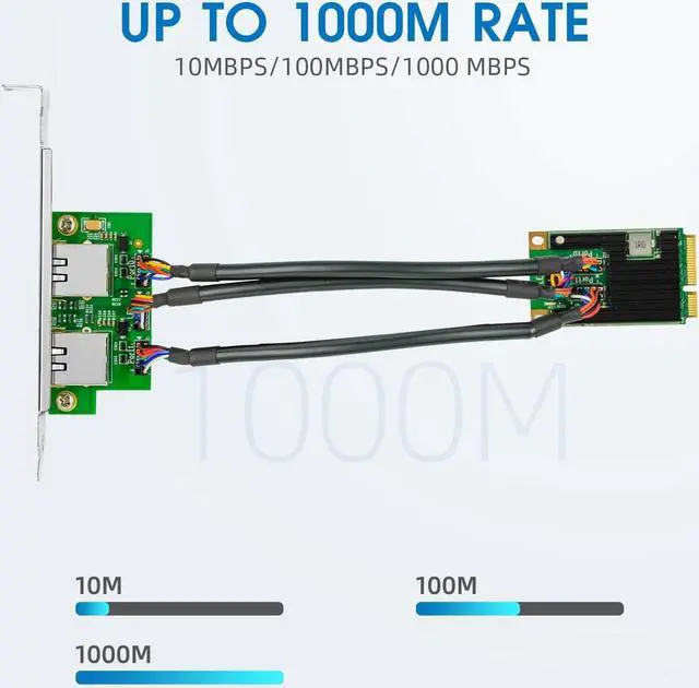 Alt view image 4 of 7 - Gigabit Network Card, 10/100/1000Mbps Dual RJ45 Copper Port Mini PCIe Ethernet Server Adapter, with Intel I350 Chip, Mini PCI Express NIC Support Windows Server/Linux/VMware