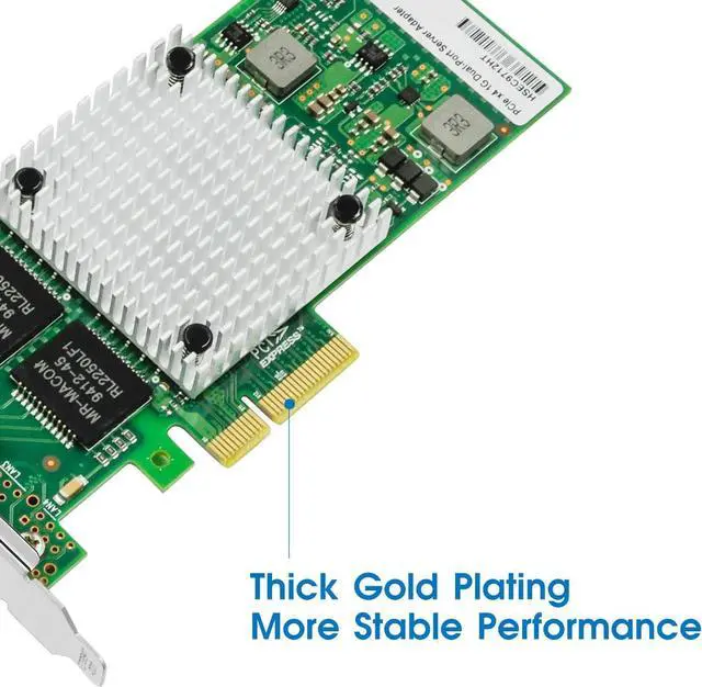 Alt view image 5 of 7 - Gigabit Network Card, 10/100/1000Mbps Dual-Ports RJ45 Copper Ethernet Adapter, with Intel I350 Chip, PCI-Express X4 NIC Support Windows Server/Linux/VMware,Compare to Intel I350-AM2/Intel I350-T2