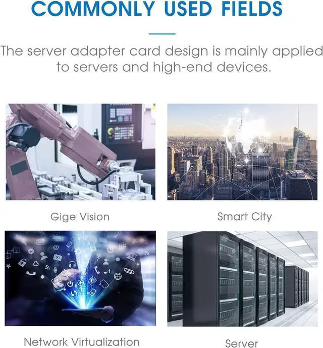 Alt view image 6 of 7 - Gigibit Network Card, 10/100/1000Mbps Six-Ports RJ45 Copper Ethernet Adapter, with Intel I350 Chip, PCI-Express X4 NIC Support Windows Server/Linux/VMware
