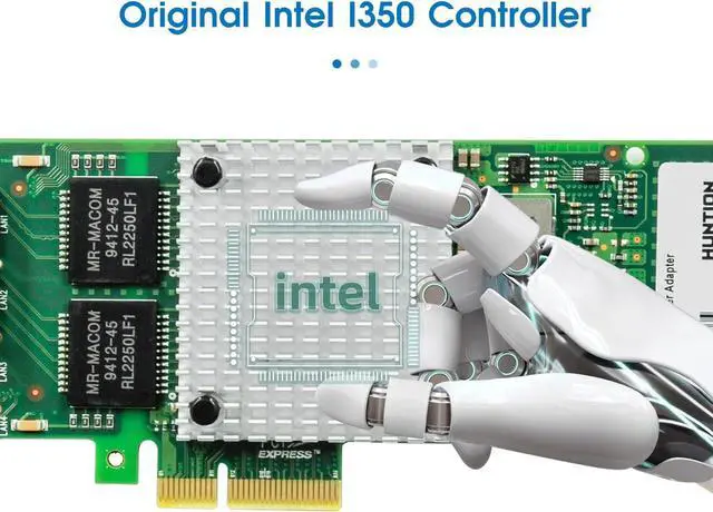 Alt view image 3 of 7 - Gigabit Network Card, 10/100/1000Mbps Dual-Ports RJ45 Copper Ethernet Adapter, with Intel I350 Chip, PCI-Express X4 NIC Support Windows Server/Linux/VMware,Compare to Intel I350-AM2/Intel I350-T2
