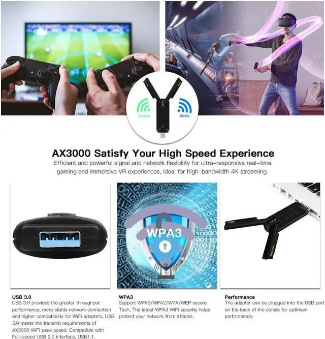 Alt view image 7 of 7 - AXE3000Pro AX210NGW WiFi 6E PCI-E Network Card Tri-Band BT5.2 Wireless Gigabit 802.11ax ac 6GHz 5GHz 2.4GHz MU-MIMO for Desktop PC PCIe WiFi Adapter Windows 10/11 with 1.2m SMA High Gain Antenna