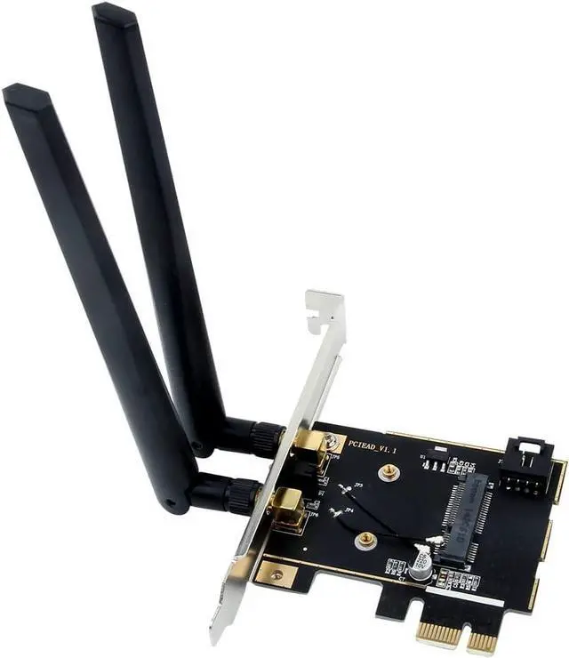 Alt view image 7 of 7 - Mini PCI Express pcie Wireless Card to PCI Express pcie 1X Adapter No WiFi Card for Desktop WiFi Card for Intel 7260 3160 Mini pcie ect