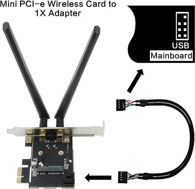 Alt view image 2 of 7 - T919 PCI-E WiFi Adapter Continuity Handoff BCM94360CD WiFi Card for macOS Windows 7 8 10 11 Native Airport BT4.0 1750Mbps Dual Band 802.11ac Beamforming+ WLAN Plug and Play Cataline Mojave OS X