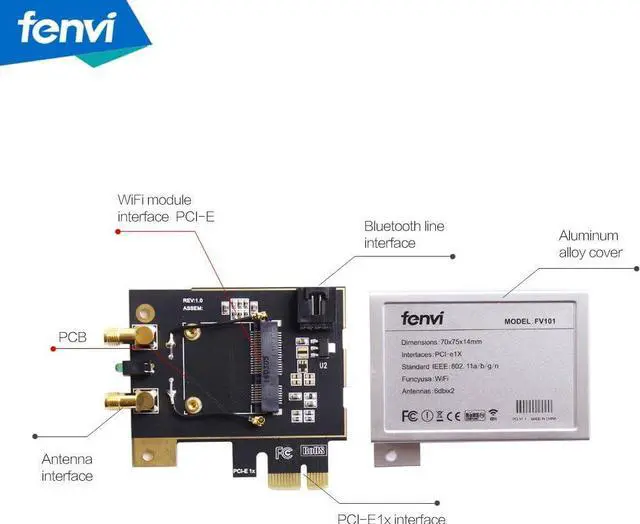 Alt view image 5 of 7 - T919 PCI-E WiFi Adapter Continuity Handoff BCM94360CD WiFi Card for macOS Windows 7 8 10 11 Native Airport BT4.0 1750Mbps Dual Band 802.11ac Beamforming+ WLAN Plug and Play Cataline Mojave OS X