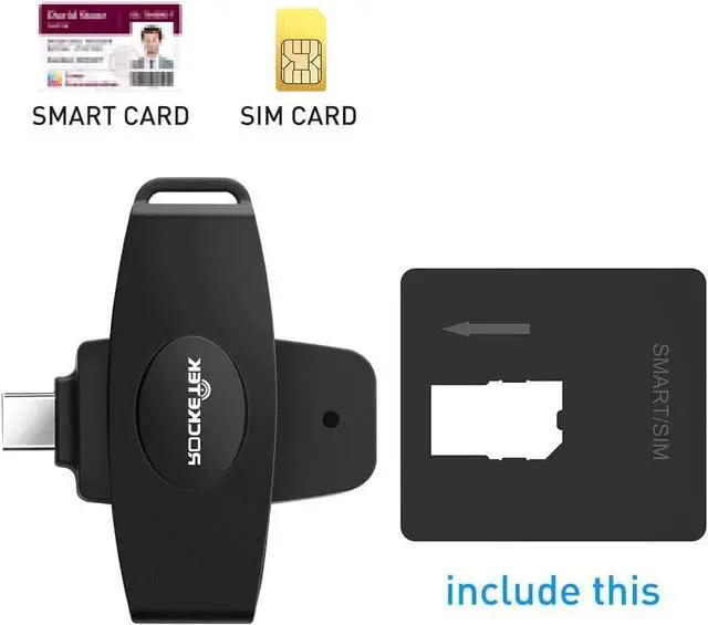 Alt view image 6 of 6 - USB C DOD Military USB Common Access CAC Smart Card Reader and SIM Card Reader ID CAC Card Reader,Compatible with Mac Os, Windows,Linux