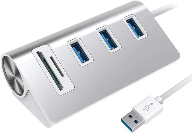 Main image of USB 3.0 Docking Station, Portable Aluminum Hub with 3 USB Ports and SD&TF Card Adapter for iMac, MacBook Air, MacBook Pro, MacBook, Mac Mini, PCs and Laptops, Multi-in-1 Superspeed Combo Hub Dock