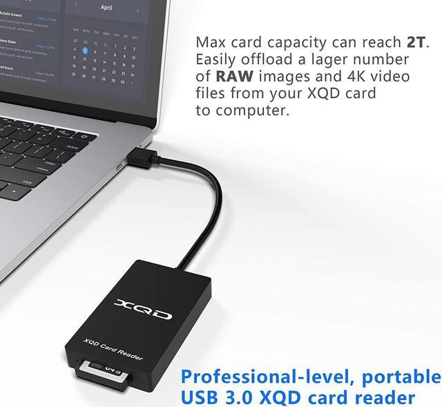 Alt view image 3 of 6 - XQD Card Reader, USB3.0 XQD Memory Card Reader 5Gpbs Super Speed Compatible with Sony G/M Series USB Mark XQD Card, Lexar 2933x/1400x USB Mark XQD Card for Windows/Mac OS.