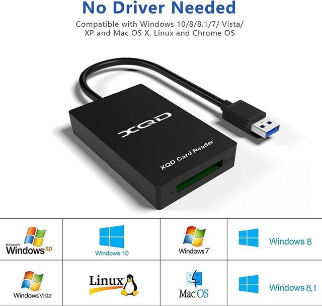 Alt view image 5 of 6 - XQD Card Reader, USB3.0 XQD Memory Card Reader 5Gpbs Super Speed Compatible with Sony G/M Series USB Mark XQD Card, Lexar 2933x/1400x USB Mark XQD Card for Windows/Mac OS.