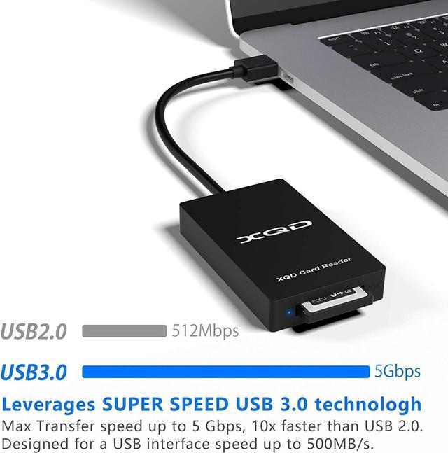 Alt view image 6 of 6 - XQD Card Reader, USB3.0 XQD Memory Card Reader 5Gpbs Super Speed Compatible with Sony G/M Series USB Mark XQD Card, Lexar 2933x/1400x USB Mark XQD Card for Windows/Mac OS.