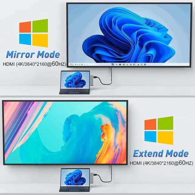 Alt view image 7 of 7 - 4K@60HZ Surface Pro 9 Docking Station Surface Pro 8 Accessories Surface Pro X hub Dock with HDMI, 100W Thunderbolt 4 Port, 3*USB(5Gbps), Audio, 6-IN-2 Surface pro 9 hub for Microsoft Surface Pro 9/8/X