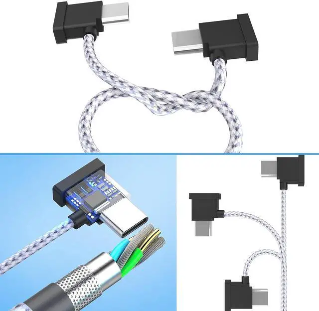 Alt view image 3 of 7 - USB C to USB C Remote Controller Cable for DJI, Nylon Braided Cable for Controller Drone Accessories Black DJI Mini 2 Mavic 3 Air 2S Mavic Air 2 Remote Control Cable OTG RC Phablet Extension Cable