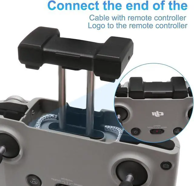 Alt view image 6 of 7 - USB C to USB C Remote Controller Cable for DJI, Nylon Braided Cable for Controller Drone Accessories Black DJI Mini 2 Mavic 3 Air 2S Mavic Air 2 Remote Control Cable OTG RC Phablet Extension Cable