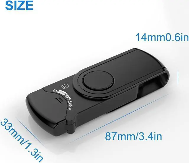 Alt view image 7 of 7 - SD Card Reader, USB 3.0 Memory Card Reader for SD SDXC SDHC MMC RS-MMC TF Micro SD Micro SDXC Micro SDHC UHS-I USB Card Reader/Writer(5Gbps) 2 Cards Simultaneously SD Card Adapter for Mac/Win/Linux