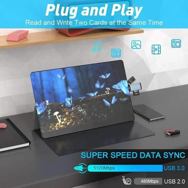 Alt view image 4 of 6 - USB C to SD Card Reader, Micro SD Memory Card Reader, Type C to SD Card Reader Adapter Compatible with Camera Android Windows Mac os Linux and Other Type C Device