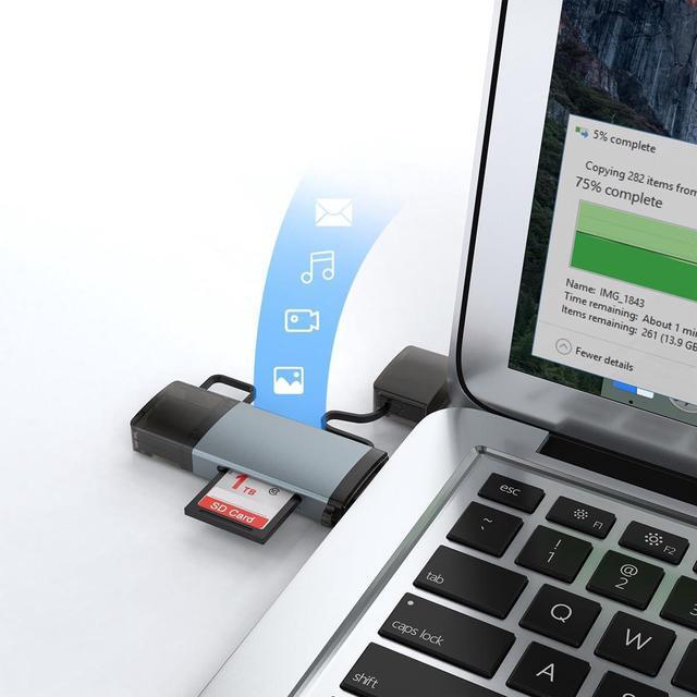Alt view image 6 of 7 - USB C USB3.0 SD Card Reader Memory Card Reader USB Micro SD Adapter for TF SD Micro SD SDXC SDHC MMC RS-MMC Micro SDXC Micro SDHC UHS-I Compatible with Samsung Galaxy S21 S22 MacBook Pro iPad Pro