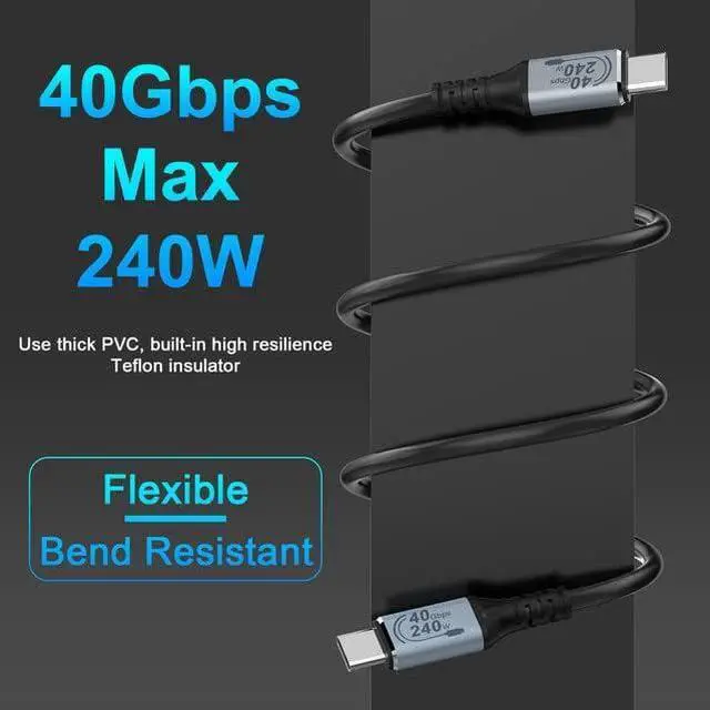 Alt view image 7 of 7 - 40Gbps M.2 NVMe SSD Enclosure, Aluminum USB4 External Hard Drive Enclosure for Thunderbolt 3/4 USB4.0/3.2/3.1/3.0, Thunderbolt 4 M.2 SSD External Enclosure Support 2280B+M M-Key PCIe with USB C Cable
