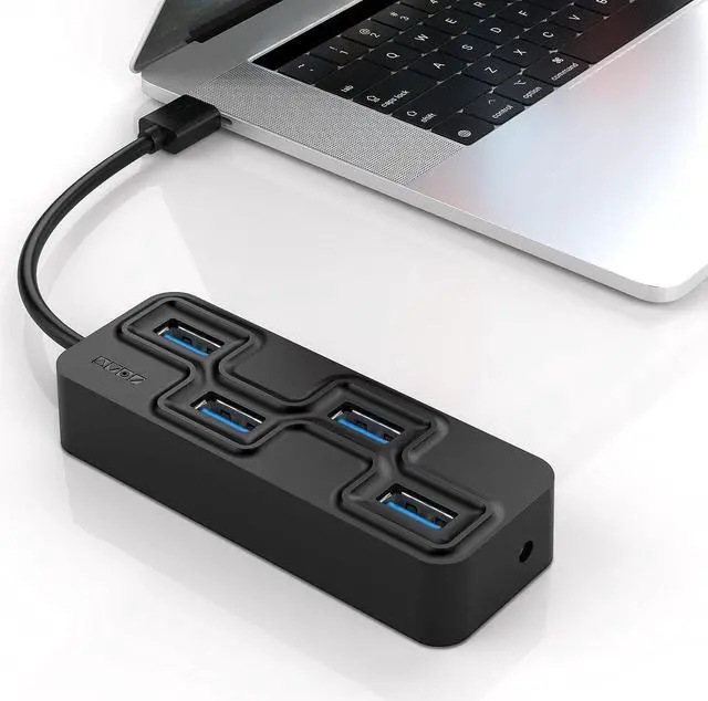 Main image of 4-Port USB 3.0 Hub, Ultra-Slim Data USB Hub,Multi USB Port Expander, Fast Data Transfer USB Splitter for MacBook, Mac Pro, Mac Mini, iMac, Surface Pro, XPS, PC, Flash Drive, Mobile HDD